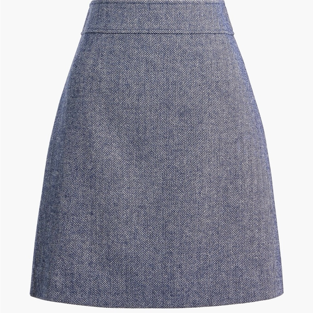 Jcrew Blue Herringbone A-line mini skirt. Size 6 Sold out online